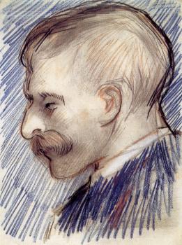 Vincent Van Gogh : Head of a Man,Probably a Portrait of Theo van Gogh